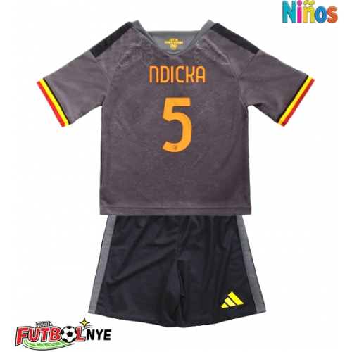 Camiseta AS Roma Evan Ndicka #5 Tercera Equipación para niños 2026-27 manga corta (+ pantalones cortos)